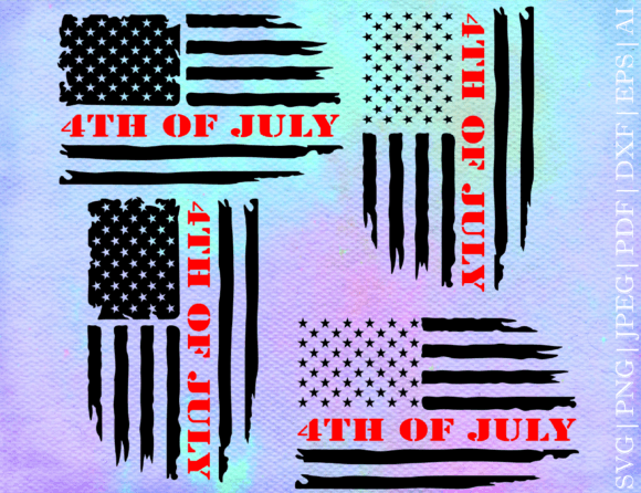 4TH of JULY Flag SVG for Graphics and Crafts