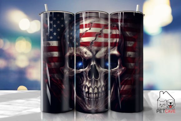 American Skull Flag Tumbler 2: Graphics & Crafts Asset Review