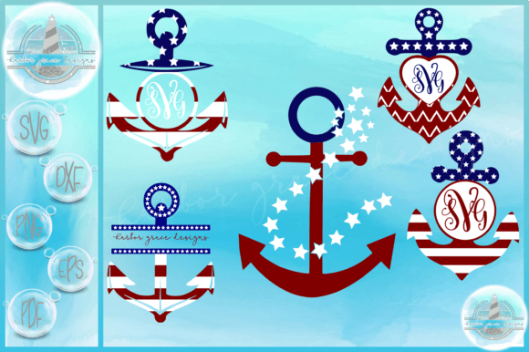 Anchor Bundle - July 4th - USA Flag SVG