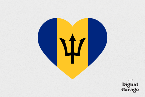 Barbados Heart Flag, SVG PNG: Graphics for Crafts