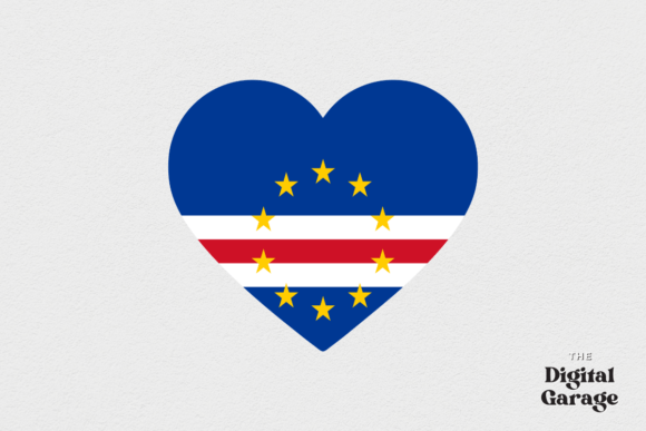 Cape Verde Heart Flag, SVG PNG
