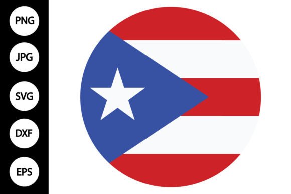 Circle Puerto Rico Flag SVG for Graphics and Crafts