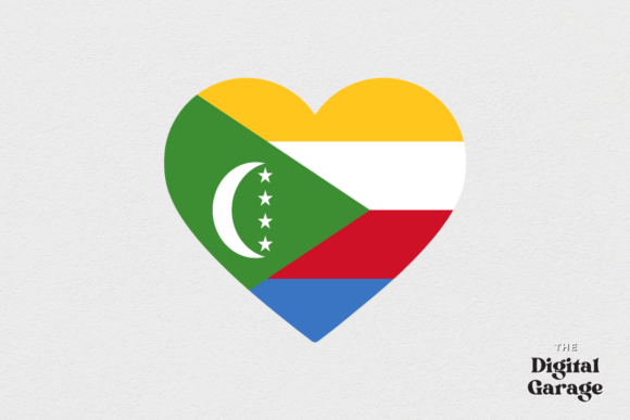 Comoros Heart Flag, Graphics for Crafts