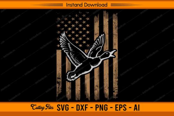 Duck Hunter American Flag Design for Crafts and Graphics