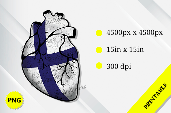 Finland Heart Flag: Graphics for Crafts & Branding