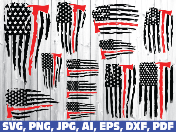 Firefighter Flag: Graphics for Crafts and Branding