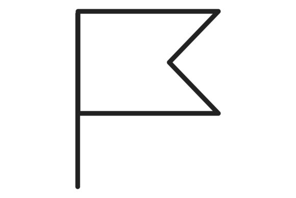 Flag Icon. Simple Mark Element. Linear M