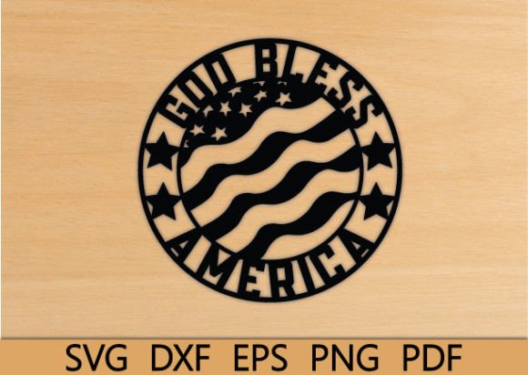 God Bless American Flag Wall Art: Graphics for Crafts