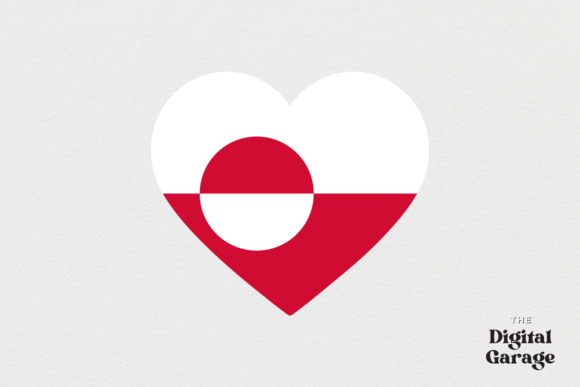 Greenland Flag, Greenland Heart SVG PNG: Graphics & Crafts