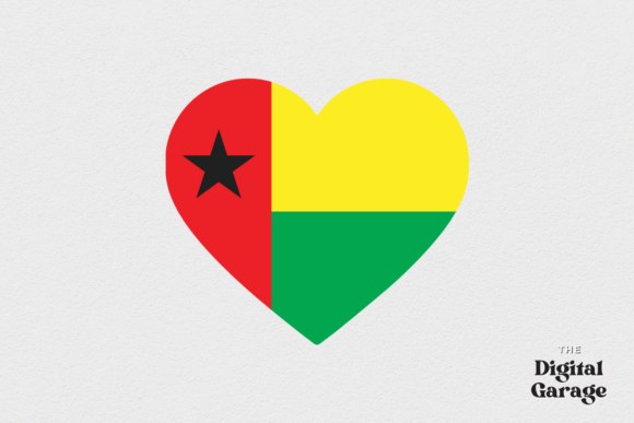 Guinea-Bissau Heart Flag, Graphics & Crafts