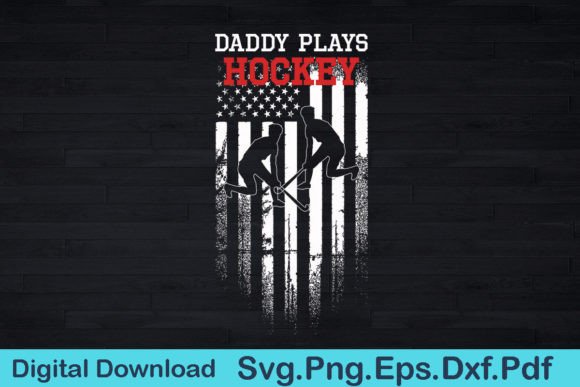 Hockey American Flag Svg Vector Design