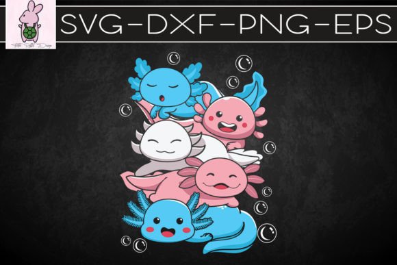 Kawaii Axolotl Transgender Pride Flag Graphics & Crafts