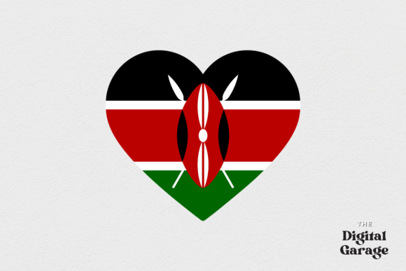 Kenya Heart Flag, SVG PNG