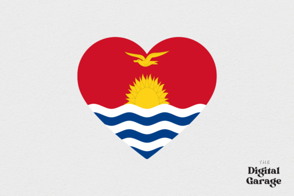 Kiribati Heart Flag, SVG PNG: Graphics & Crafts