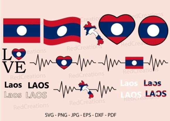 Laos Flag Svg Bundle: Graphics and Crafts