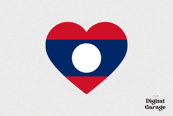 Laos Heart Flag, SVG PNG: Graphics for Crafts
