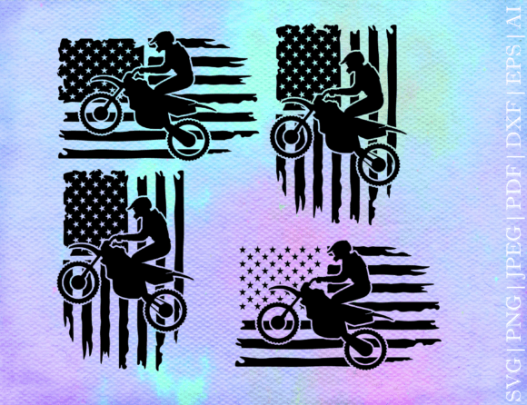 Motocross Flag SVG for Graphics and Crafts