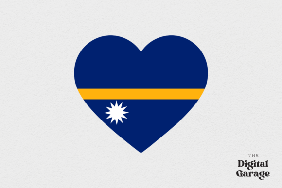Nauru Heart Flag, SVG PNG: Graphics & Crafts for Branding