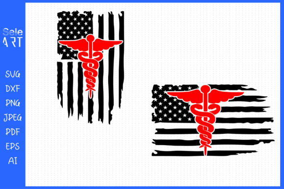 Nurse Distressed USA Flag Graphics and Crafts