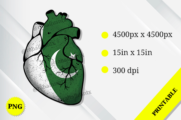 Pakistan Heart Flag: Graphics for Crafts