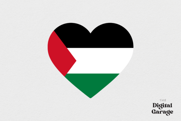 Palestine Heart Flag, SVG PNG: Graphics for Crafts