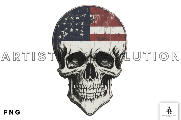 Patriotic Skull Distressed American Flag