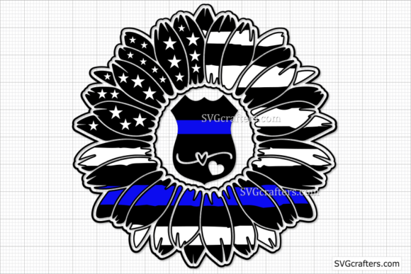 Police Sunflower Flag SVG: Graphics for Crafts & Content