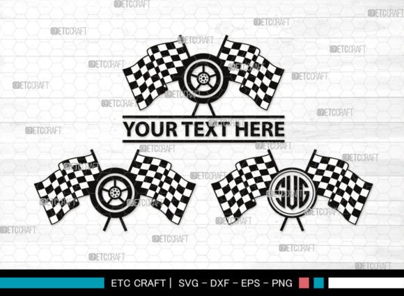 Racing Flag Monogram, Racing Flag SVG