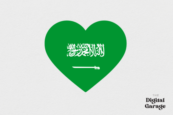 Saudi Arabia Heart Flag, SVG PNG