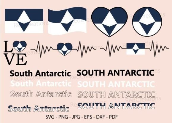 South Antarctic Flag Bundle Svg, Text