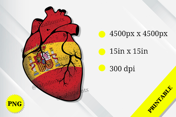 Spain Heart Flag: Vibrant Graphics for Crafts