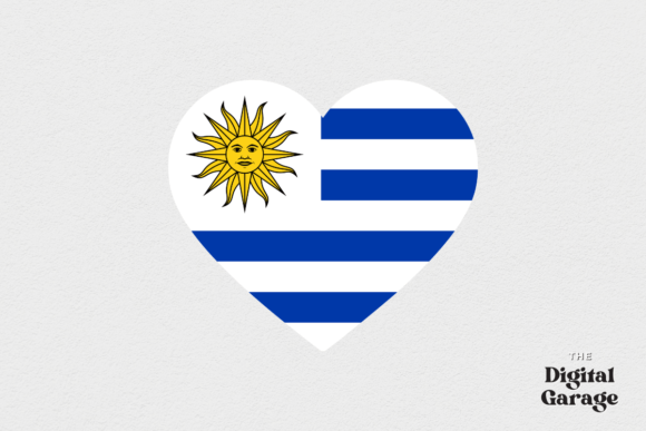 Uruguay Heart Flag, SVG PNG for Graphics & Crafts