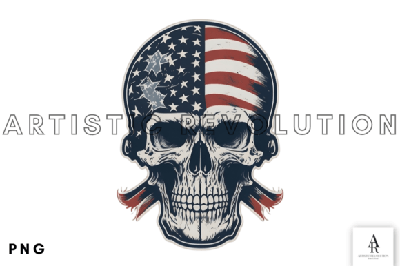 USA Patriotic Skull Flag SVG 4th of July Graphics