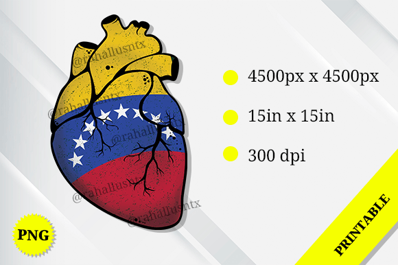 Venezuela Heart Flag Graphics for Crafts